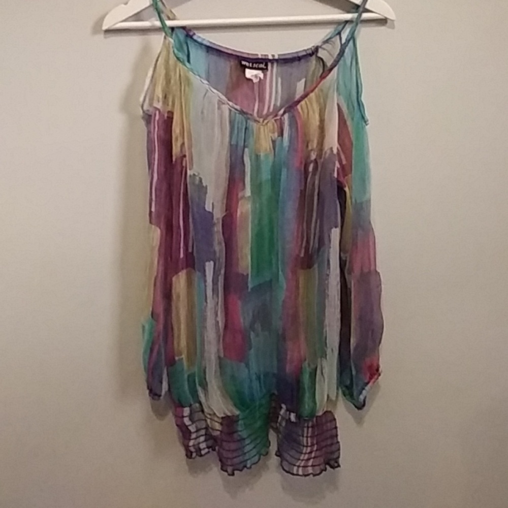 Fun flowy multi colored shirt